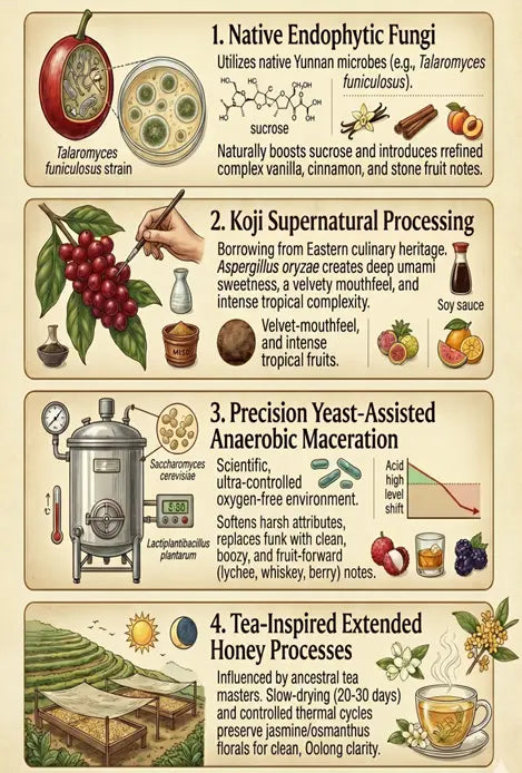 Types of coffee beans processing in Yunnan
